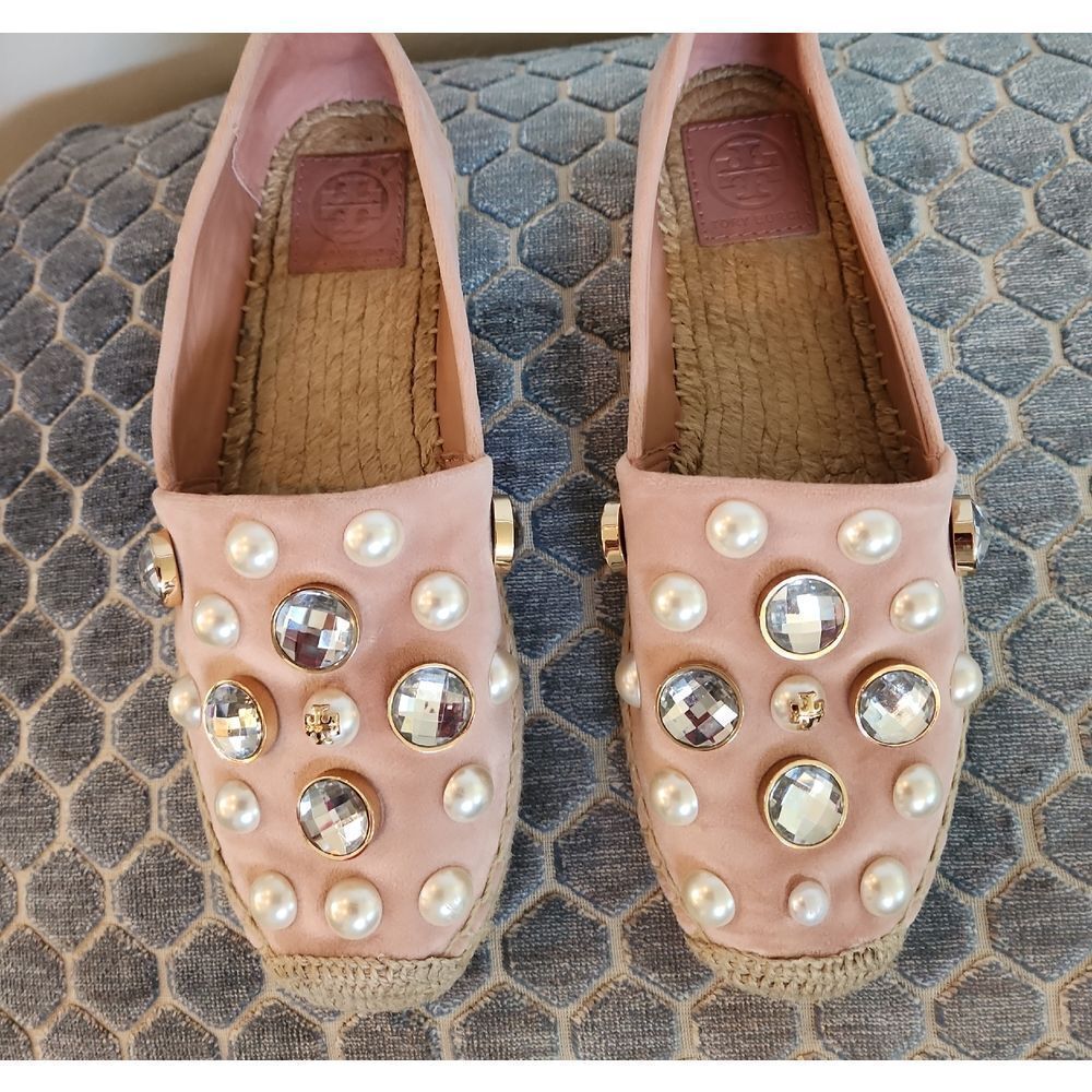 Women's Pink Embellished Espadrilles